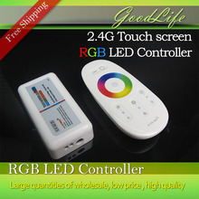 2.4G Wireless Touch screen RGB led controller DC12-24A 18A RF remote control for led strip/bulb/downlight,Free Shipping