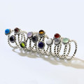 High quality 925 sterling silver fashion birthstone finger ring elegant amethyst moonstone opal crystal garnet rings
