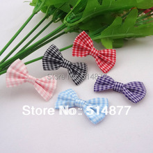 Lots Colors 40pcs U Pick Tartan plaid Ribbon Bows flower Appliques craft A074