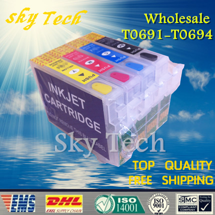 10 sets wholesale Empty Refillable Cartridge for CX5000 CX600 NX110 WF310 ,suit for epson T0691 T0692 T0693 T0694 with ARC chips
