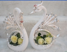 Creative pastoral style villa upscale furnishings plated swan couple auspicious ornaments wedding gift ideas