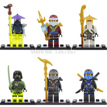 Single Sale Florescent Ninja Minifigures Jay/Cole/WU Super Heroes Building Blocks Sets Model Toys Figures For Children
