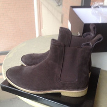 2016 Mens hip hop fashion genuine leather chelsea kanye west boots shoes black khaki brown 3 colors Z4