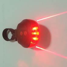 Bicycle LED Light 2 Lasers Night Mountain Bike Tail Light Taillight MTB Safety Warning Bicycle Rear