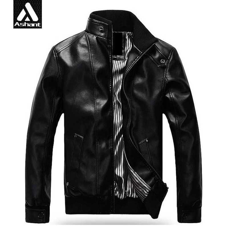2015 New Fashion Man Windproof Leather Jacket Plus Size XXXL 4XL 5XL Black Brown Men's Mandarin Collar Men PU Coats