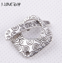 10sets Retro silver Square Tibetan silver Decorative Pattern Clasp Findings