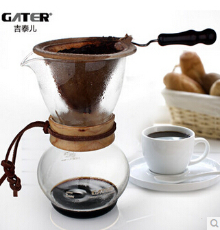 Кофейник высокое качество фланель рука фолликулярной тип кофеварка сгустите стеклянные стали капельный фильтр горшок 3 - 4 порции ( BD-4 )