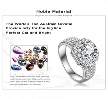 2014 New Trendy Ring Platinum Plated Square Shape Micro Pave AAA Cubic Zircon Brand Ring For