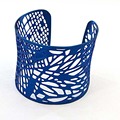 Female Jewelry gift Women cuff bangle PVD Blue colors rose gold stainless steel band wide open