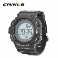 Digital multifuncional deportivo reloj pulsómetro inalámbrico Monitor del golpe de corazón contador reloj de pulsera con cinturón de pecho elástica – negro