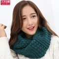 2016 Winter Solid Cable Ring Scarf Women Knitting Infinity Scarves Knitted Warm Neck Circle Scarf bufandas