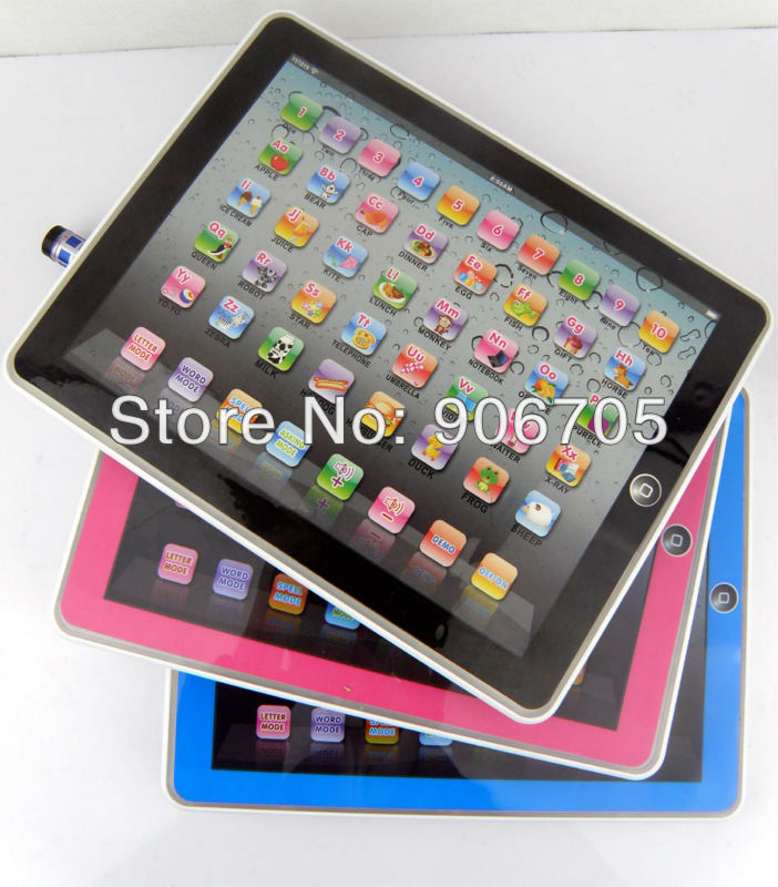 Free shipping,y pad english educational toys for children,Ypads With Music & Light,Black & Pink & Blue 3 Colors Mixed,6PCS/Lot