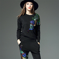 S XL Plus Size Suits Spring Autumn New Sweater Harem Pants 2 Piece Sets Elegant Women