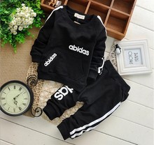 2015 cotton clothing set T shirt pants 2 piece set suit wear in sport vestidos kids
