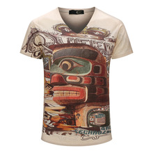 Color Graffiti Printed T-shirt 2015 Brand Top Tees Boy Retro Mystery Printing Mens Shirt Casual Short Sleeve Blouse M-XXXL