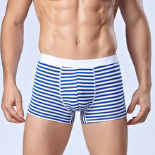 Fashion Striped Mens Underwear Boxers Modal Cotton Brand Underwear Men Sexy Panties Cueca Boxer Plus Size L XL XXL XXXL