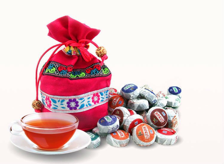 Do Promotion Hotsale Chinese tea 50pieces bag Different Flavors Yunnan Puer Tea Mini Puer with a