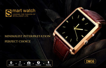 BrandNew DM08 Smart Watch For Men Women Leather Strap Stainless Dial LCD HD Capacitive TouchScreen 1.3M Camera Daily Water Proof