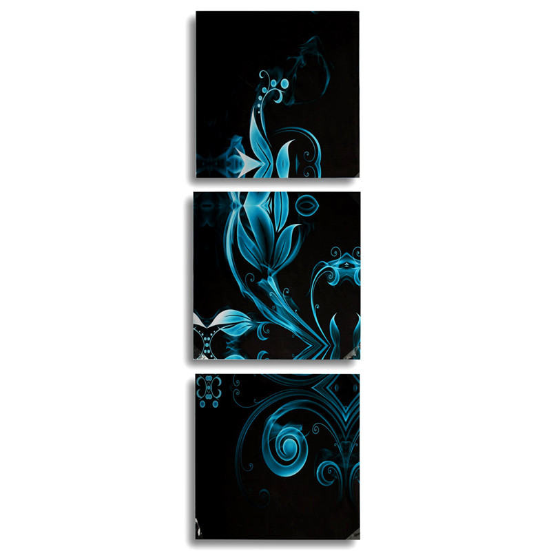 Hot Sale 3PCS Hot Elegant Design Art Oil Painting Print On Canvas Modern Decoration Wall Blue Flower No Framed Triptych Suite