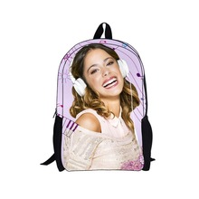 Newest Fashion 2015 Violetta 3D School Bags for Girls Cute Cartoon Bag Violetta Lady Shoulder Bags