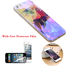 Modern Blue Ray Light Clear Mobile Phone Case For iPhone 6 6S 6 Plus 5.5 6S Plus Funny Pattern Transparent Cover For iPhone 6 6S