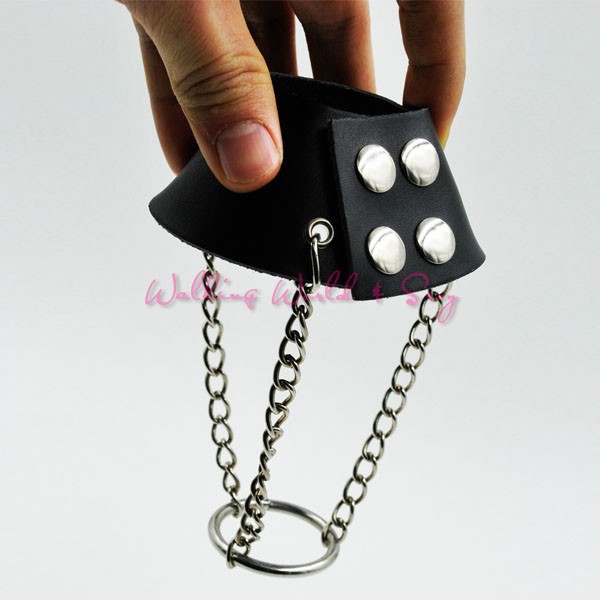 Adujustable Scrotum Pendant Ball Stretcher Penis Cock Rings Fetish Sex Toys Leather Male Chastity Device For Men Slave Restaint (4)