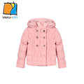 YKYY YAKUYIYI Girls Winter Coat Sweet Pink Double Breasted Baby Girls Outwear Soft Tie Waist Children
