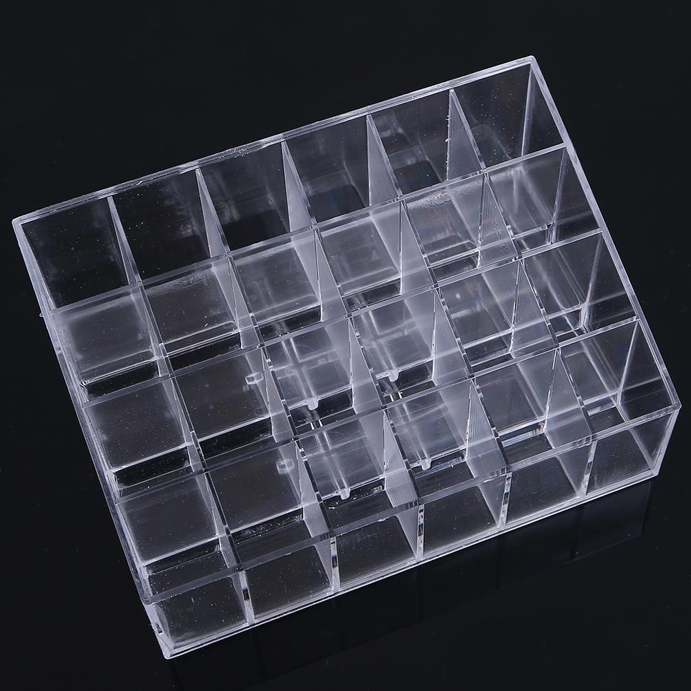 Fashion 1 Pcs 24 Makeup Lipstick Cosmetic Display Rack Holder Stand Organizer Case Clear Acrylic Storage