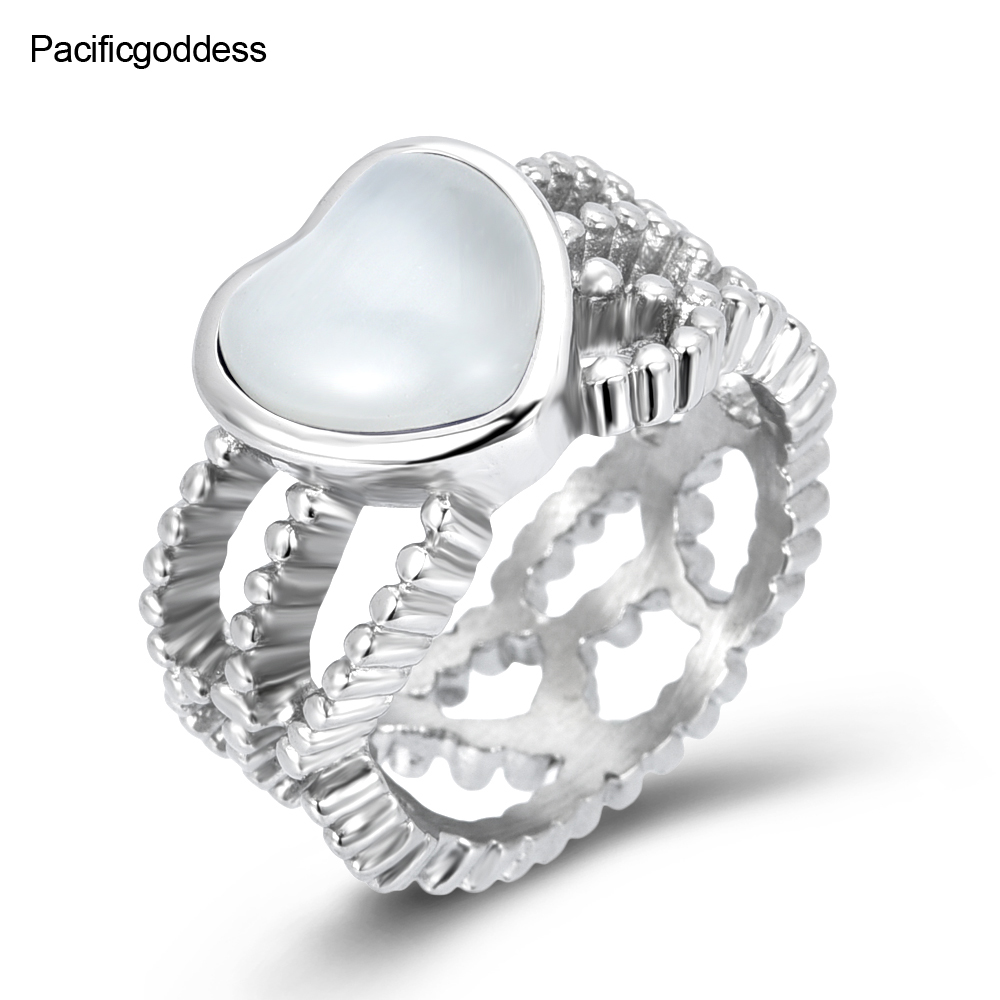 T-Ring Fashion Gold Plated Ring For Women Heart Eternity White Jewelry Wedding Rings T/&T
