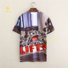 2015 new summer pleasantly cool tshirt 3d print Exercise and Fitness grey cotton made unisex mens