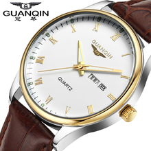 Origianl GUANQIN Top Brand Luxury New Fashion Quartz Mens Watches Calendar Waterproof Luminous Men Watches relogio masculino