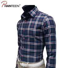 Classic Style Plaid High Quality Male Shirts Business Casual Man Slim Dress Shirt Autumn Long Sleeve Formal Shirt 19 Colors