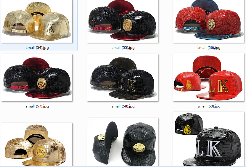 2015Last Kings full leather gold metal LK strapback hats hip hop LK flat snapback caps Hat