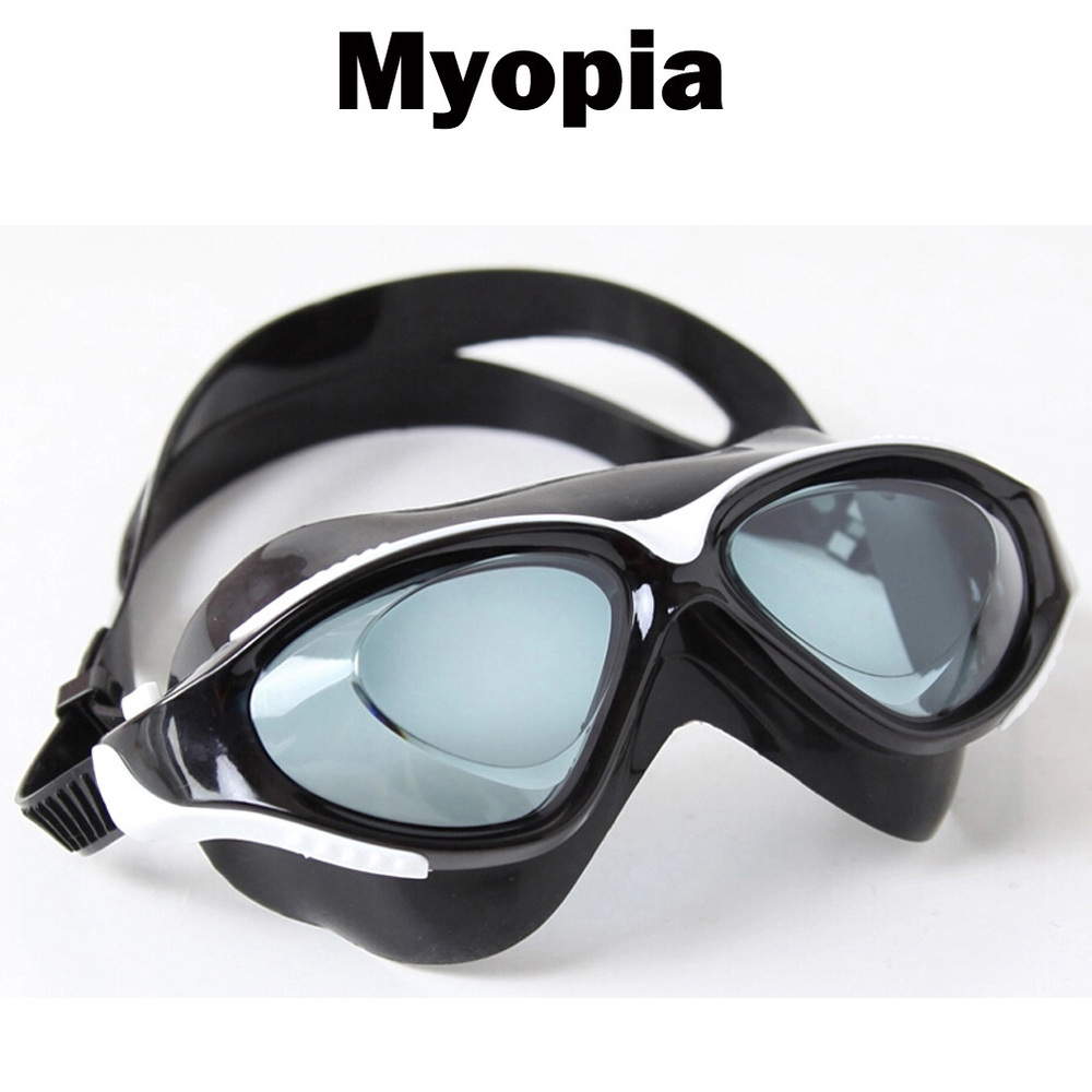 Silicone Waterproof Myopia Swim Goggles Swimming Glasses Anti Fog UV Protection Optical for Men Women Adults Sport  Big Soft