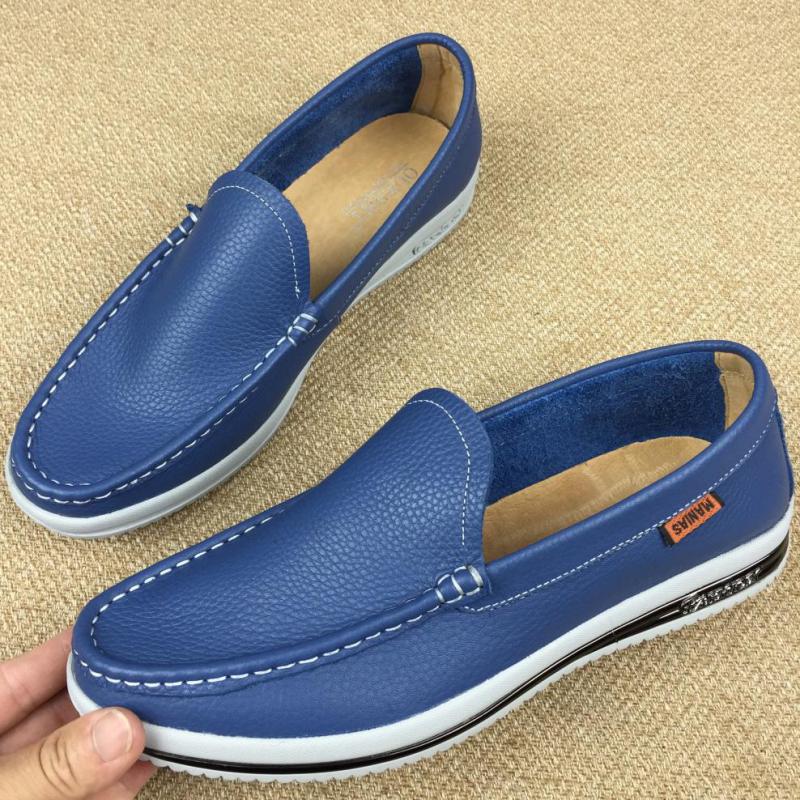 2015 Mens Casual Shoes Genuine Leather,Fashion Comfortable Men Loafers,Zapatos Hombre,Full Grain Leather Men Flats,Free Shipping