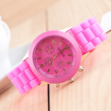Promotion 2015 New Style Silicone Strap Women Quartz Watch Fashion Casual White Wristwatch Women s Geneva
