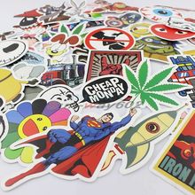 50pcs Car Styling Stickers for Skateboard Snowboard Vintage Sticker Laptop Luggage Car Bike Bicycle tablet pc phones Decals mix