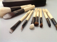 Wholesale HOT SELL Cosmetic Makeup Brushes 9 Pieces Make Up Tool with Leather Pouch Free Shipping