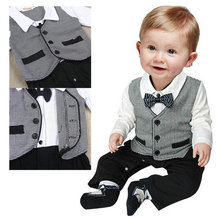 Kids Baby Cotton Gentleman Romper Jumpsuit Bodysuit Boy Clothes Outfit 1 3M Cute