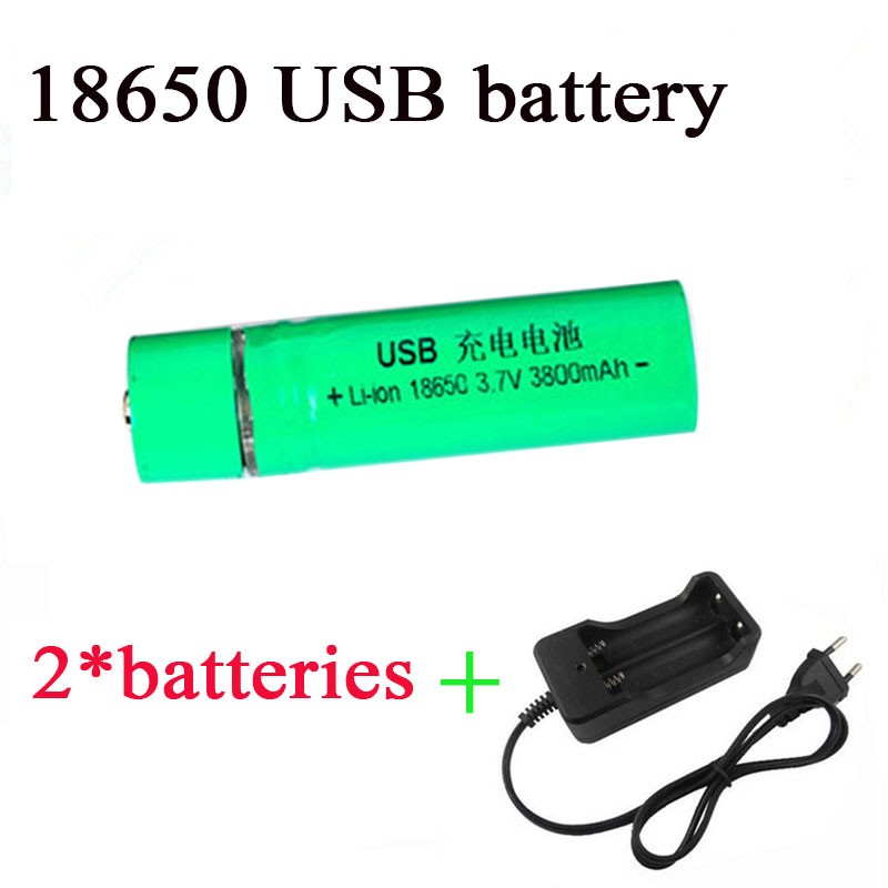 2pcs-USB-Rechargeable-18650-Battery-3-7v-3800-mAh-batteries-one-charger-for-Led-flashlight-rechargeable