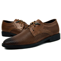 Big 37 46 Brand Genuine Leather Men Shoes Pointed Toe Lace up Business Casual Shoes Fashion