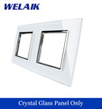 WELAIK Touch Switch DIY Parts Glass Panel Only of Wall Light Switch Black White Crystal Glass
