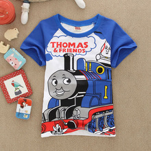 2016 summer Girls boys t-shirts thomas friends Shopkins Children Baby Blouse next kids clothes cartoon car cotton top Tee things