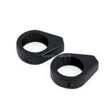 Motorcycle Pair Black 49mm Fork Clamps Turn Signal Light Relocation Kit For Harley Davidson