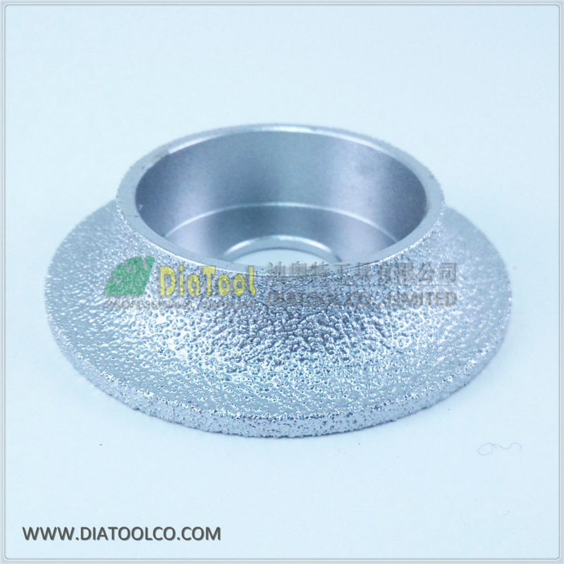 Dia75mmX15mm, 1/4 round Vacuum Brazed Diamond  HAND-HELD Profile wheel For demi bullnose edge