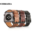 CHIMAERA Black Brown Coffee Genuine Her mes leather watch band for Iwatch Spring bar adapter Link
