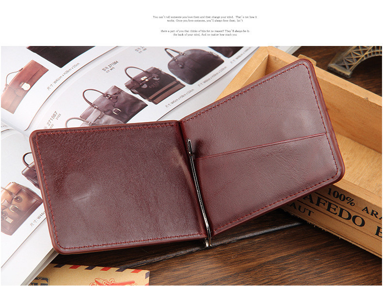 2015 New Arrival Wallet Leather Men, Men\'s Coin Bag Clip, Fashion Dollar Solid Thin Wallet Card Holder Purse Travel Case Men Purse (12)