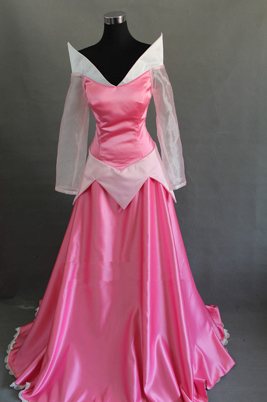 New Arrival Sleeping Beauty Aurora Princess Pink Dress Made Cosplay 