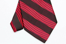ST004 Red Black Stripes Fashion Jacquard Woven Silk Tie Gravata Casual Neckties For Man Business Wedding