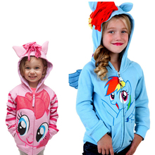 2015 New My Little Ponys Baby Boys Girls Mickey Sweatshirt Cartoon Coat Kids Sport Hoodies Outerwear Children Jackets Clothing